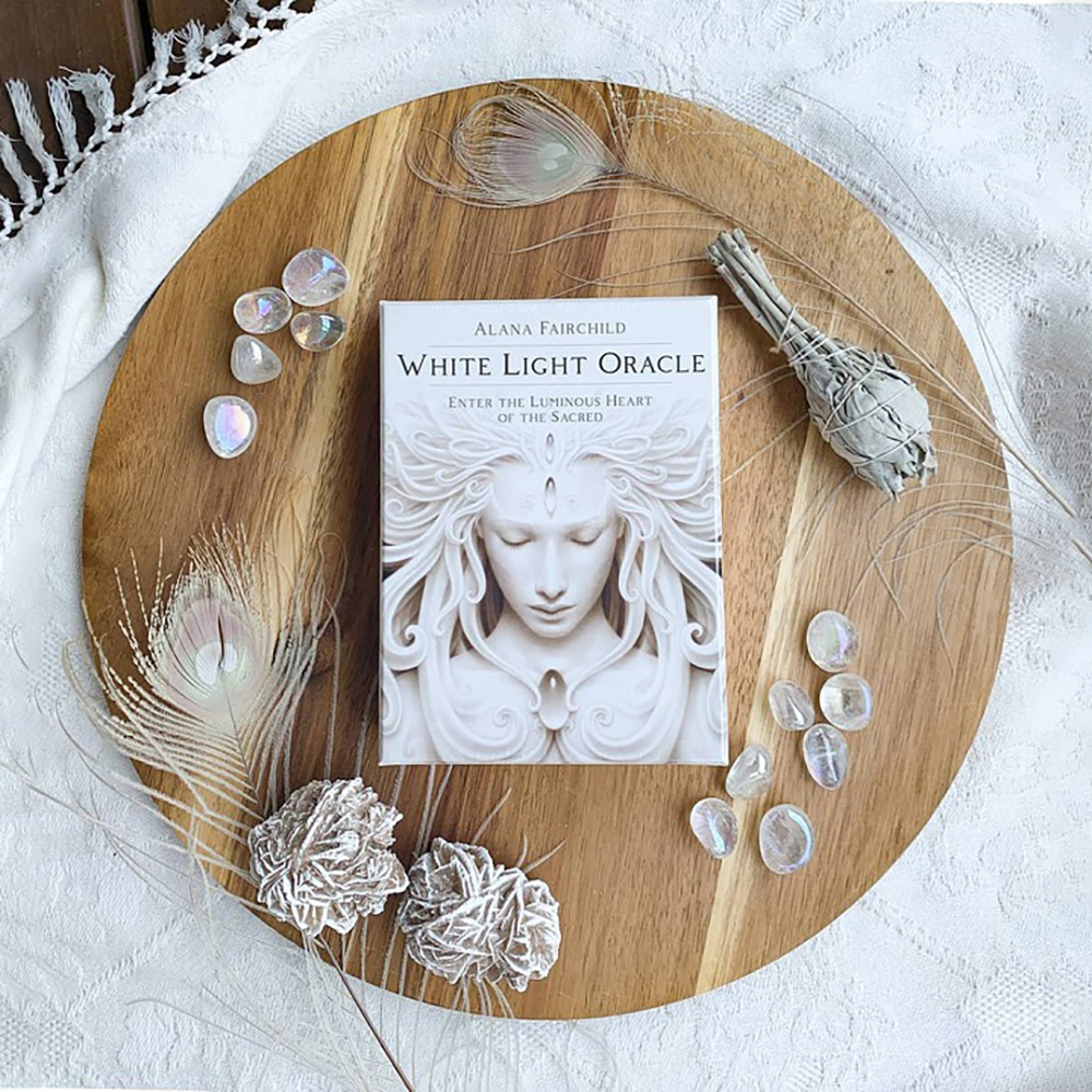 Bộ Bài Oracle White Light 44 Lá Bài Tặng File Tiếng Anh Và Đá Thanh Tẩy