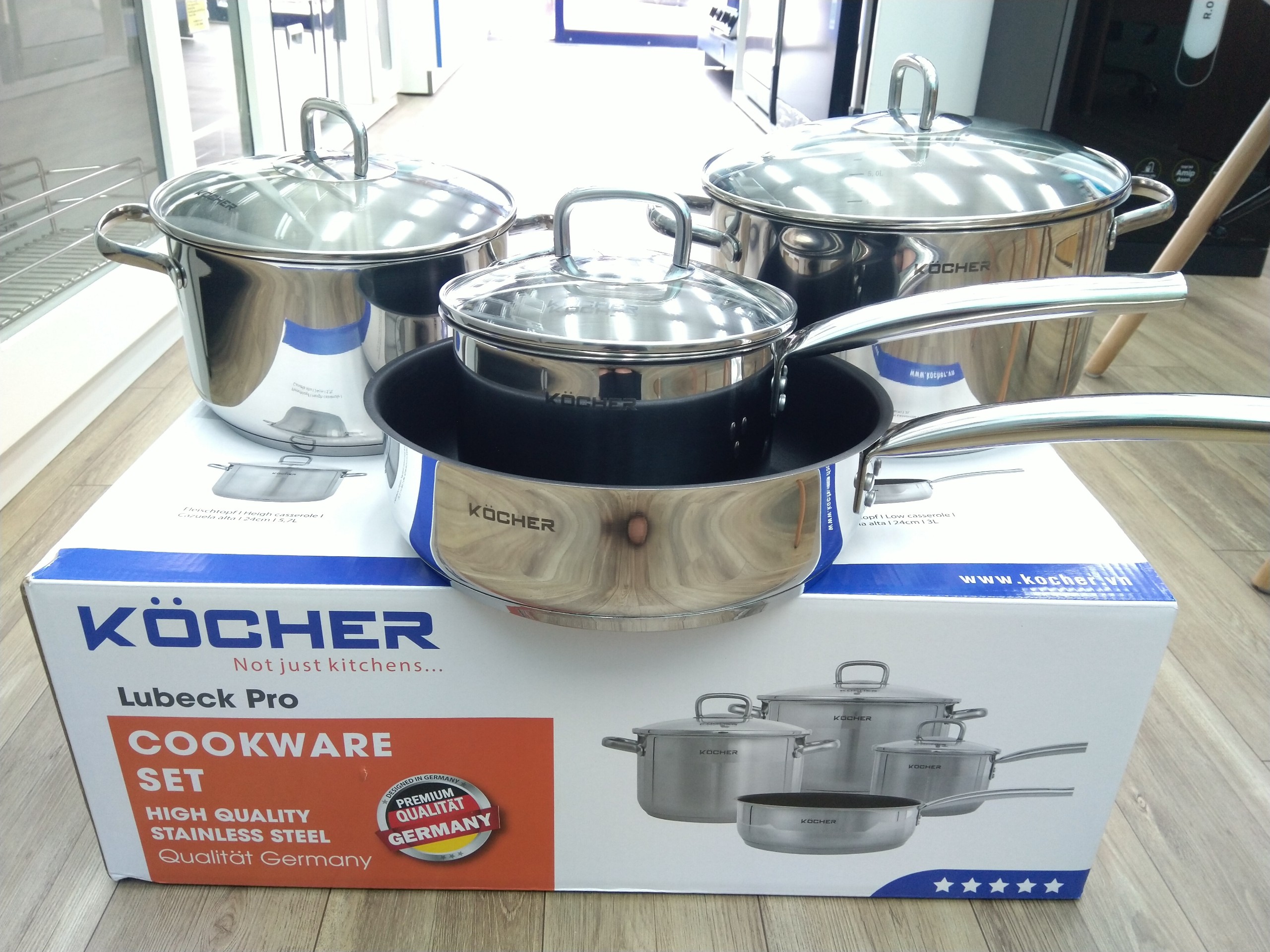 Bộ nồi 4 món Kocher LUBECK PRO -  Hàng chính hãng