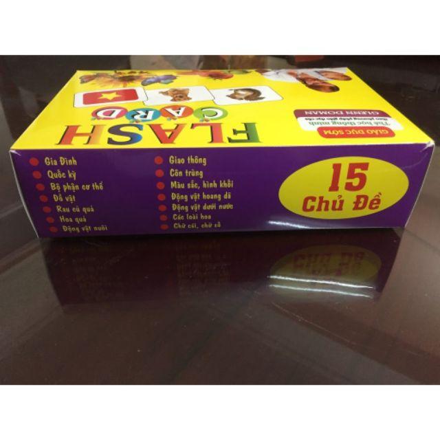 Bộ thẻ ( Flashcard ) lớn gồm 280 thẻ kích thước thẻ 12x16cm, 15 chủ đề thế giới xung quanh