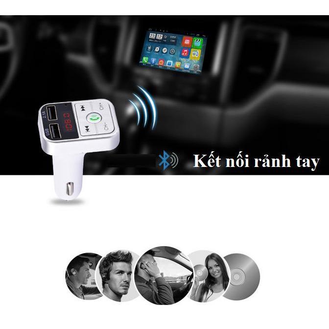 Tẩu sạc ô tô kiêm nghe nhạc MP3, kết nối điện thoại qua bluetooth, kết nối dàn âm thanh trên xe