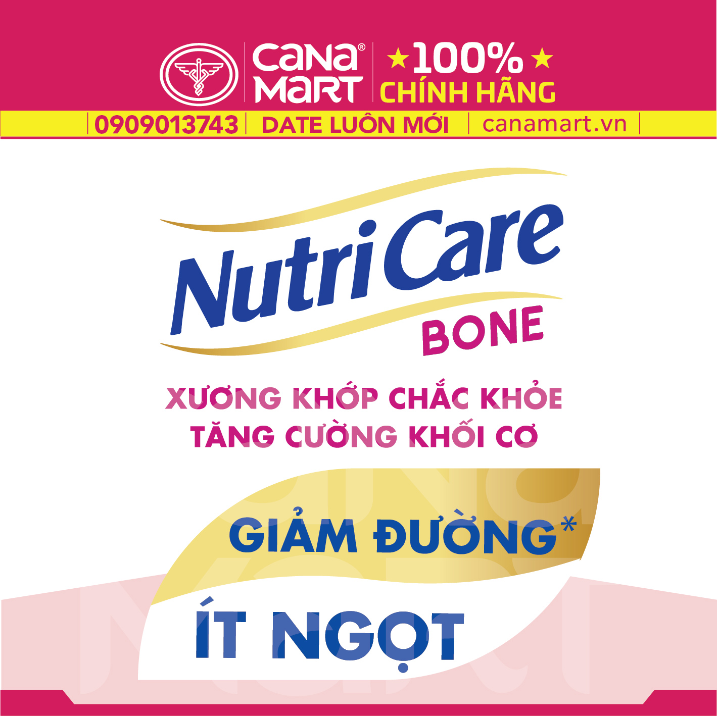 Sữa bột Nutricare Bone phòng chống loãng xương sụn khớp cho người lớn tuổi (900g)