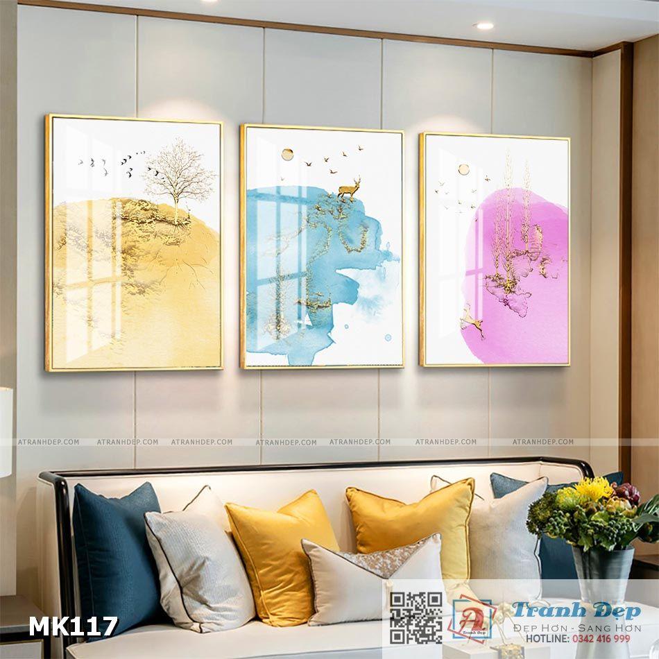 Bộ 3 tranh mica cao cấp Sắc màu nghệ thuật - MK117