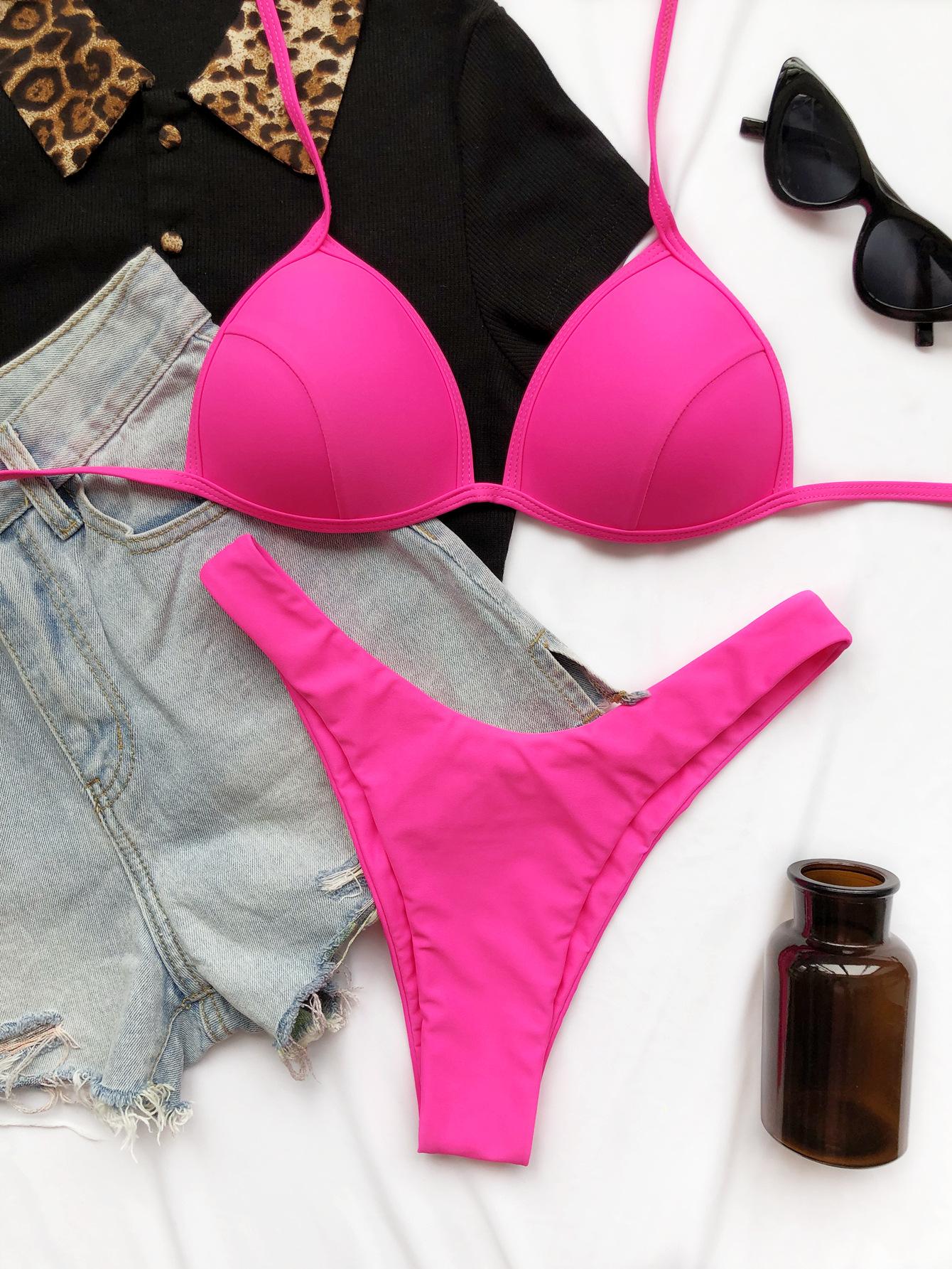 Bộ Đồ Bơi Nữ Bikini Đồ Bơi Neon Biquini Bộ Đẩy Lên Hai Miếng Đi Biển Bodysuits Chắc Chắn Băng Tắm Quần Bơi