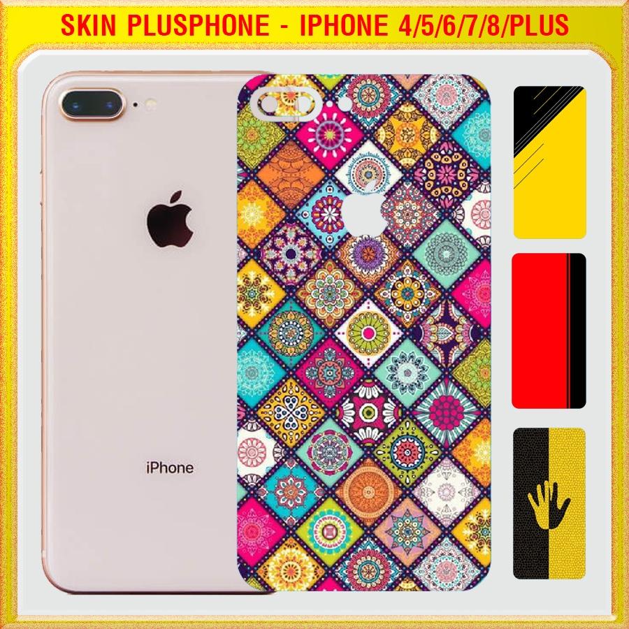 Dán Skin mặt sau cho iPhone 4, 4s, 5, 5c, 5s, 5 SE, 6, 6s, 6 Plus, 7, 7 Plus, 8, 8 Plus in phối màu