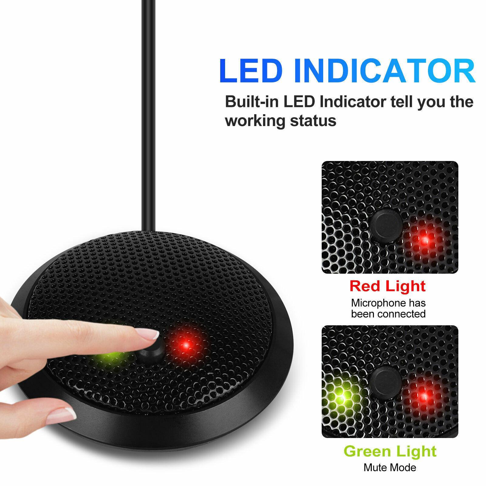 Conference Microphone with 2xUSB 360 Pickup Microphone for Desktop Computer, Laptop