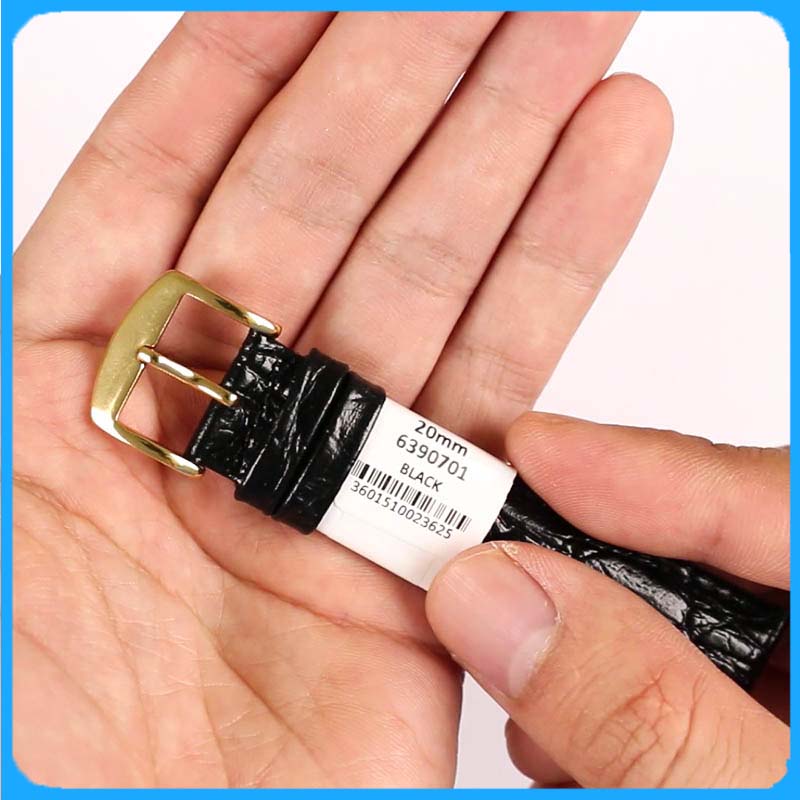 Dây Da Đồng Hồ ZRC Pháp Dòng CHELSEA Da Bò Dập Vân Cá Sấu Đen