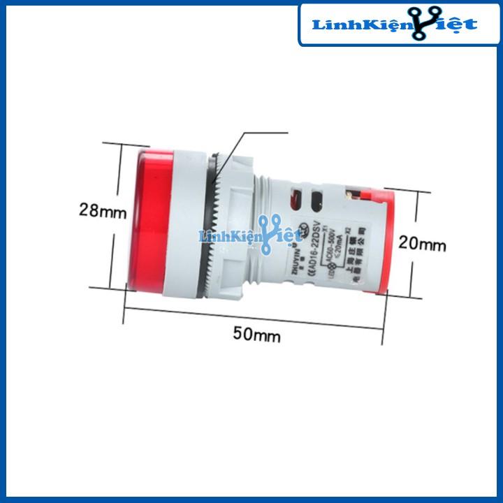 Đèn Báo Điện Áp Xoay Chiều AD16-22DSV Thế 60-500V 22mm