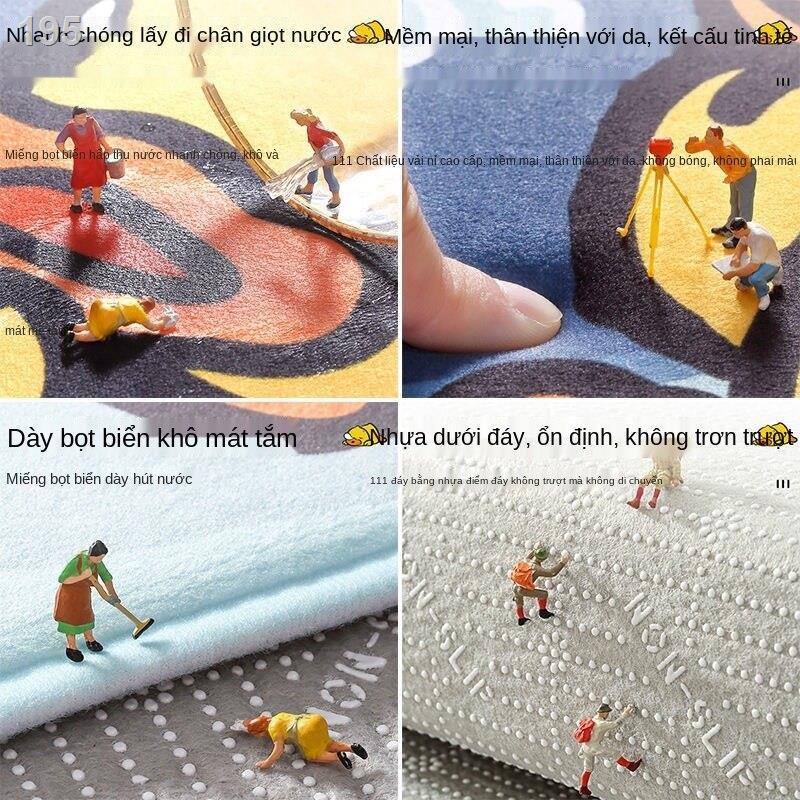 Thảm phòng tắm thấm nước cửa chống trượt hoạt hình gia đình nhà vệ sinh