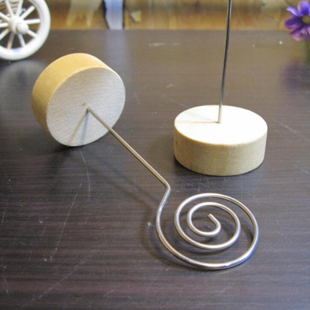 10pcs Wooden Base Place Card Holder Wedding Party Table Name Card Clip