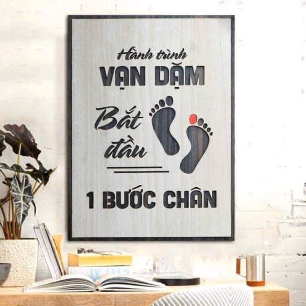 Trang slogan treo tường bằng gỗ trang trí Văn Phòng tạo động lực dầy 9mm