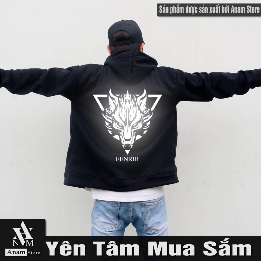 Áo hoodie dây kéo vải nỉ ngoai, Nam Nữ, Phản Quang Ferir, Anam Store