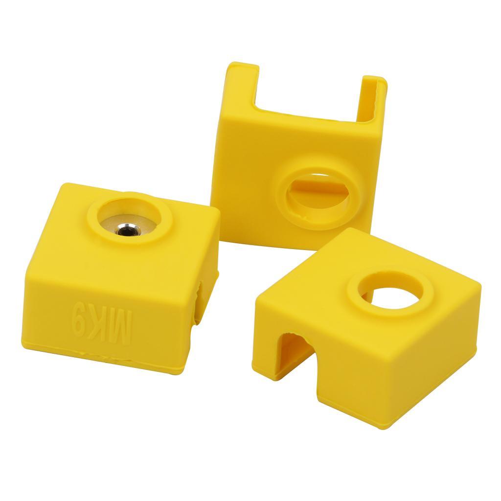 1 Piece  Aluminum Block Silicone Protective Cover for 3D Printer Yellow