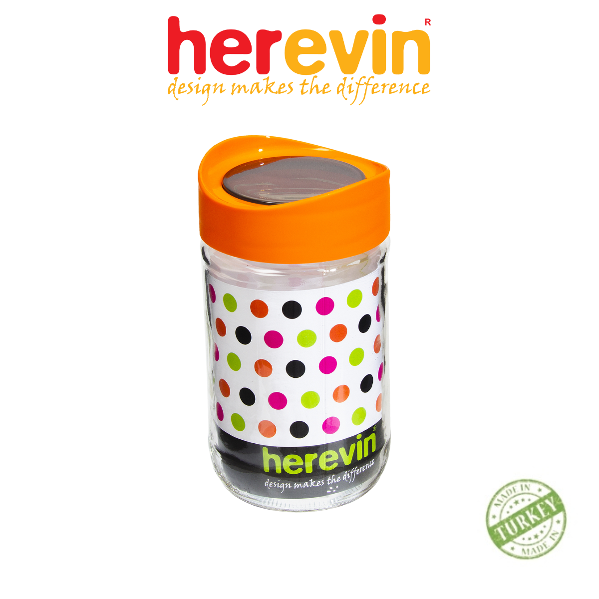 Bộ 3 Hũ Thuỷ Tinh Herevin Tròn Trơn Nắp Transparent 660ml - HEHU149367-560