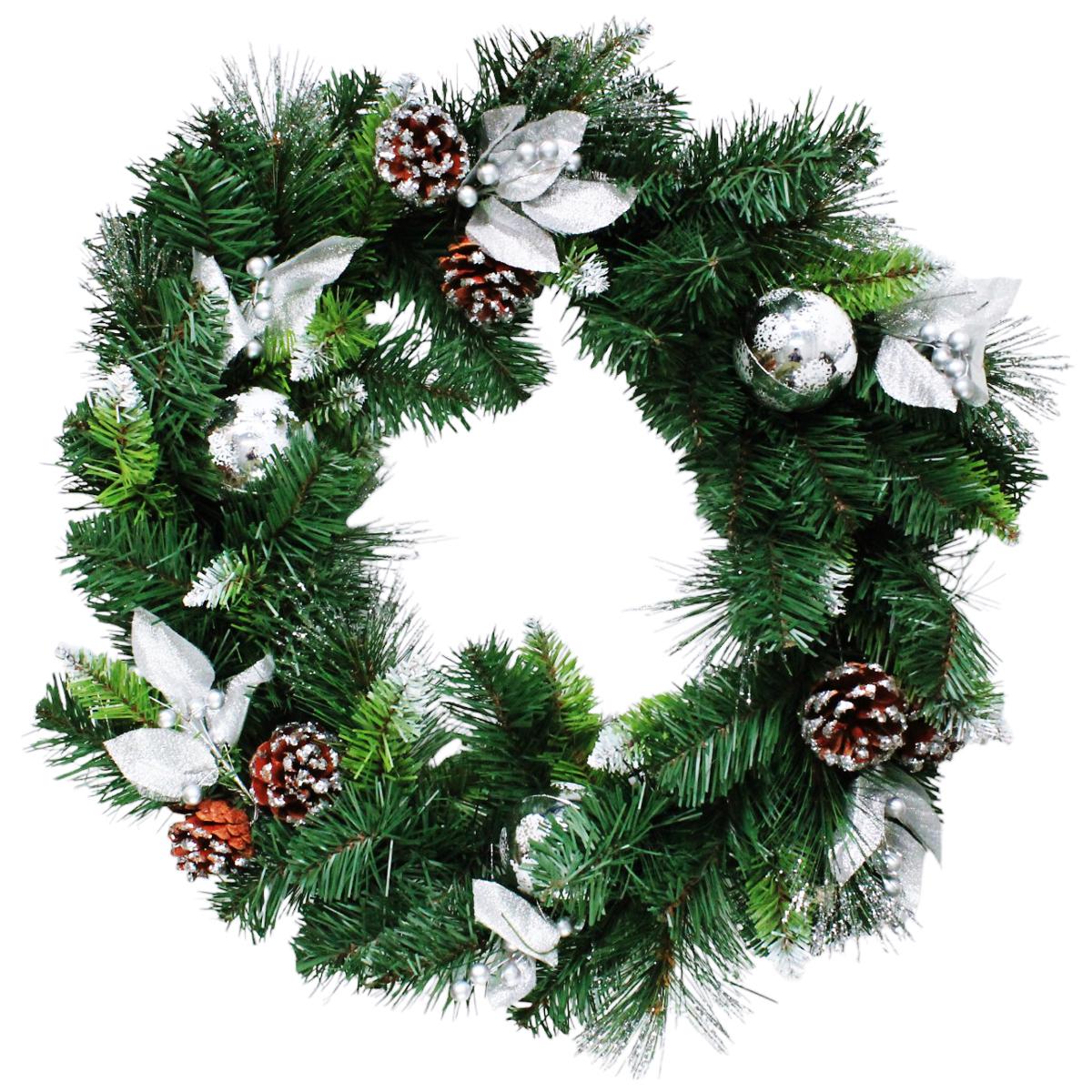 Vòng Hoa 3 Loại Lá Trang Trí Giáng Sinh 50 cm - Chaang Chiia LP-W20-3LL-SD