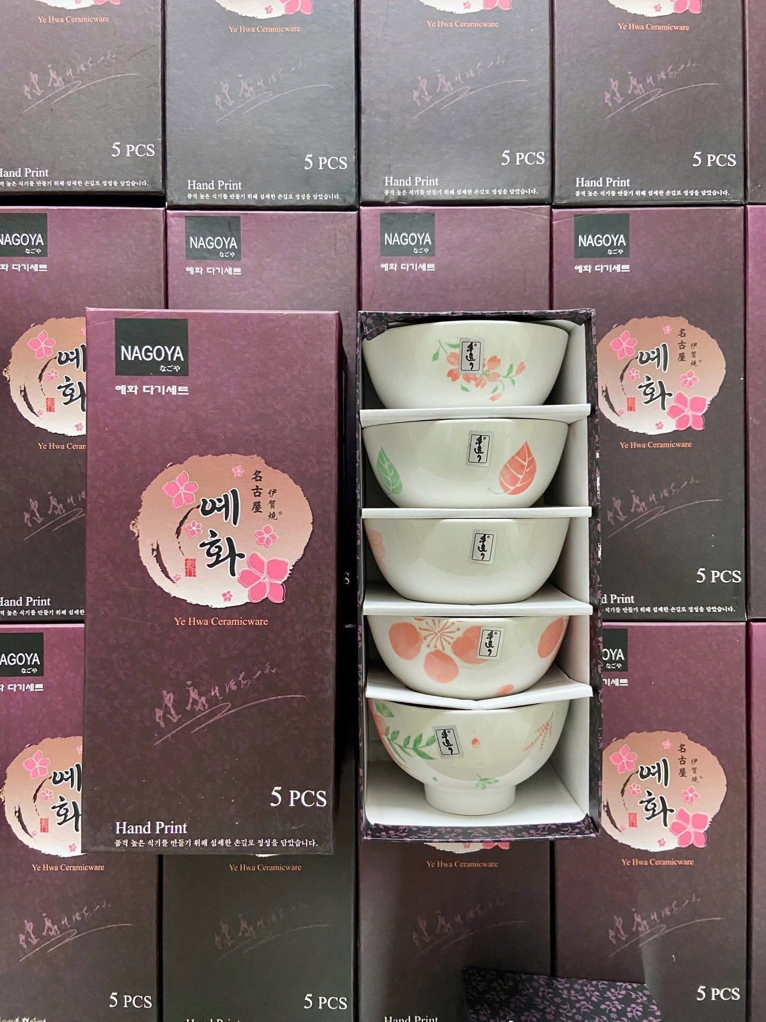 BỘ BÁT GỐM SỨ VẼ TAY 100% NAGOYA NHẬT BẢN CAO CẤP Hàng chính hãng