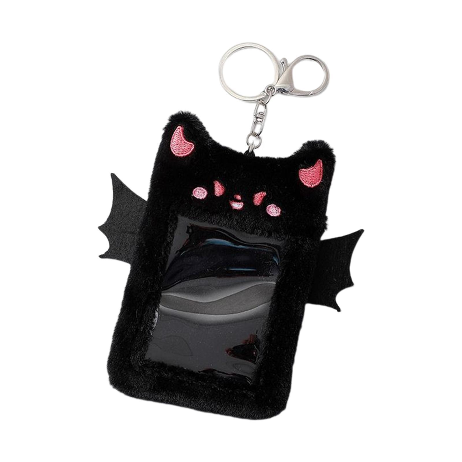 Plush Photo Card Holder with Keychain Photo Sleeves Card Protective Case for Women Girls Gifts