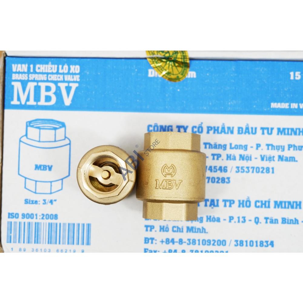 Van 1 chiều lò xo MBV 21mm(1/2''-dn15), 27mm(3/4'' - dn20) Minh Hòa(van nước)