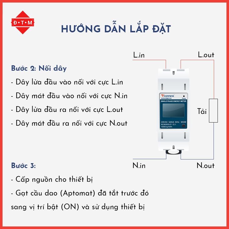 Công Tơ Điện Tử Wifi Thông Minh 1 Pha - Bộ Theo Dõi Tiêu Thụ Điện Năng Thông Minh Vconnex