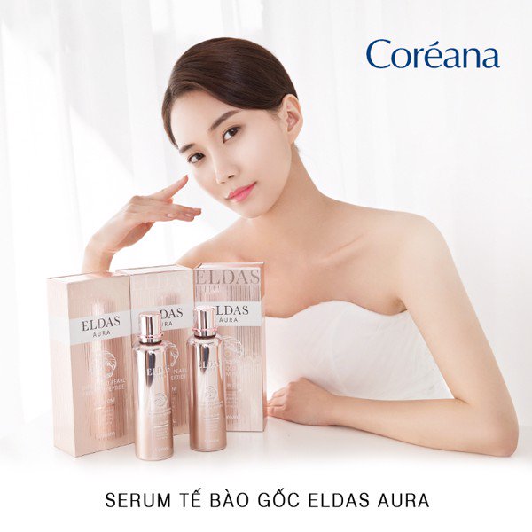 Serum Tế Bào Gốc Dưỡng Trắng Da Eldas Aura Coreana Shine Gold Pearl Premium Peptide All In One