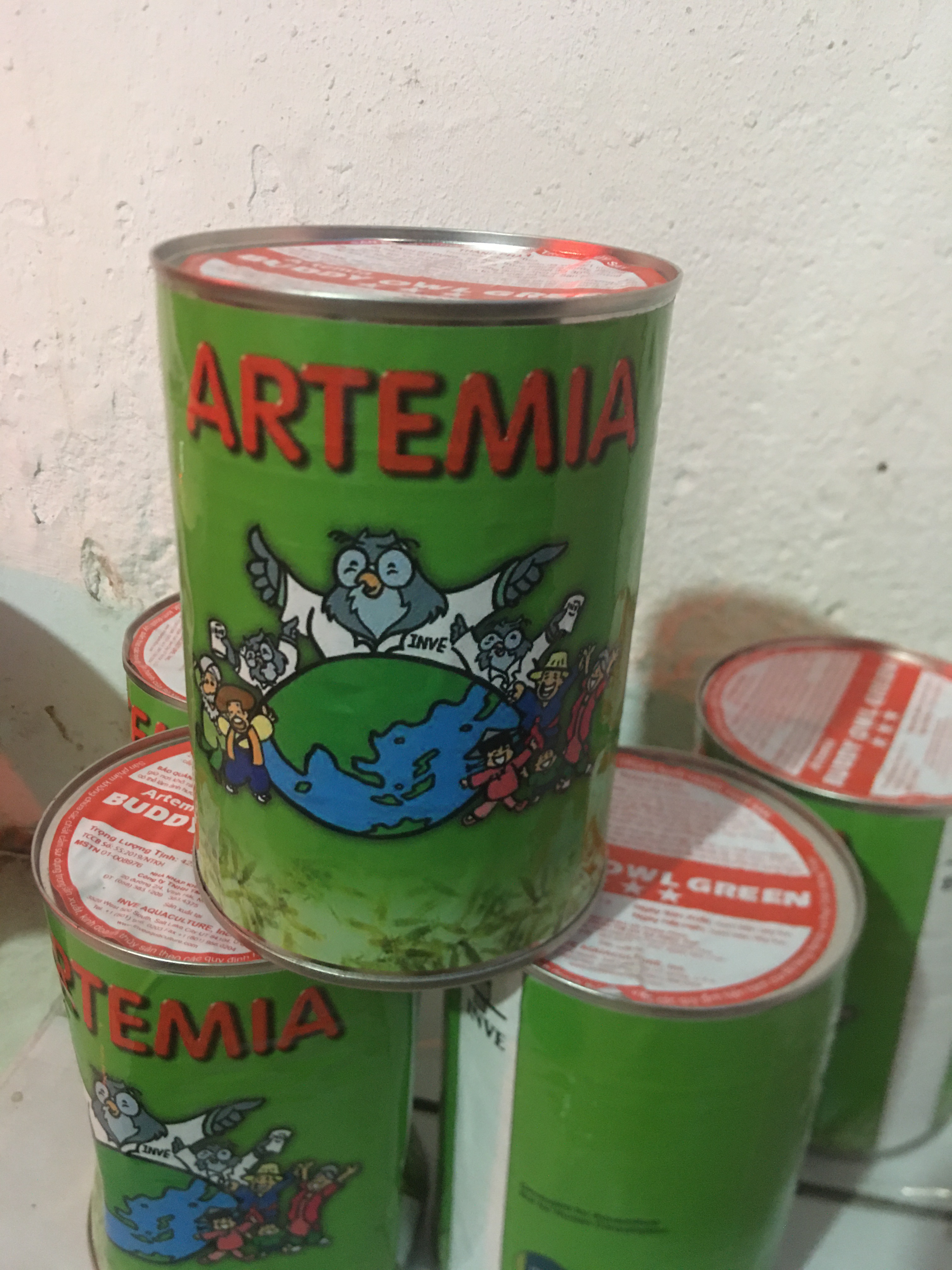 Artemia ấp nở cho cá bột ăn- lon xanh chất lượng Mỹ