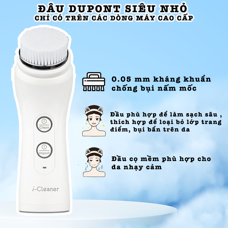 Máy rửa mặt công nghệ siêu âm 2 đầu cọ làm sạch 2in1 Nanotime beauty F62Y NHẬP KHẨU NHẬT CHÍNH HÃNG BẢO HÀNH