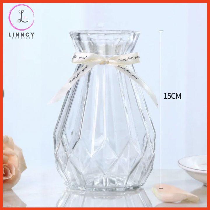 Bình Hoa Thủy Tinh Bình Hoa Cắm Sẵn Hoa Cao 32Cm Trang Trí Bàn Trà Bàn Tiệc Bàn Trang Điểm Kệ Tủ