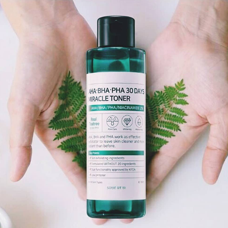 Bộ 4 Sản Phẩm Dưỡng Da Giảm Mụn Some By Mi AHA-BHA-PHA 30 Days Miracle Gồm Sữa Rửa Mặt Bye Bye 120g + Toner 150ml+ Serum 50ml+ Kem 60g (Tặng Kèm 1 Mặt Nạ Dr