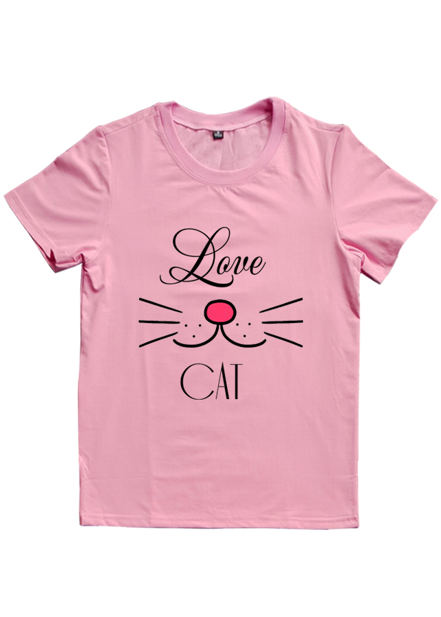 Áo thun nữ in họa tiết love cat