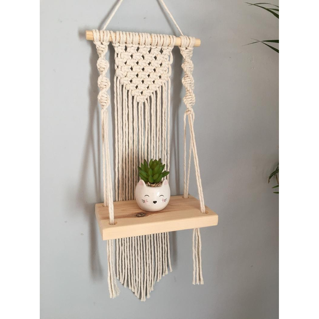 kệ trang trí dây treo tường macrame phong cách boho