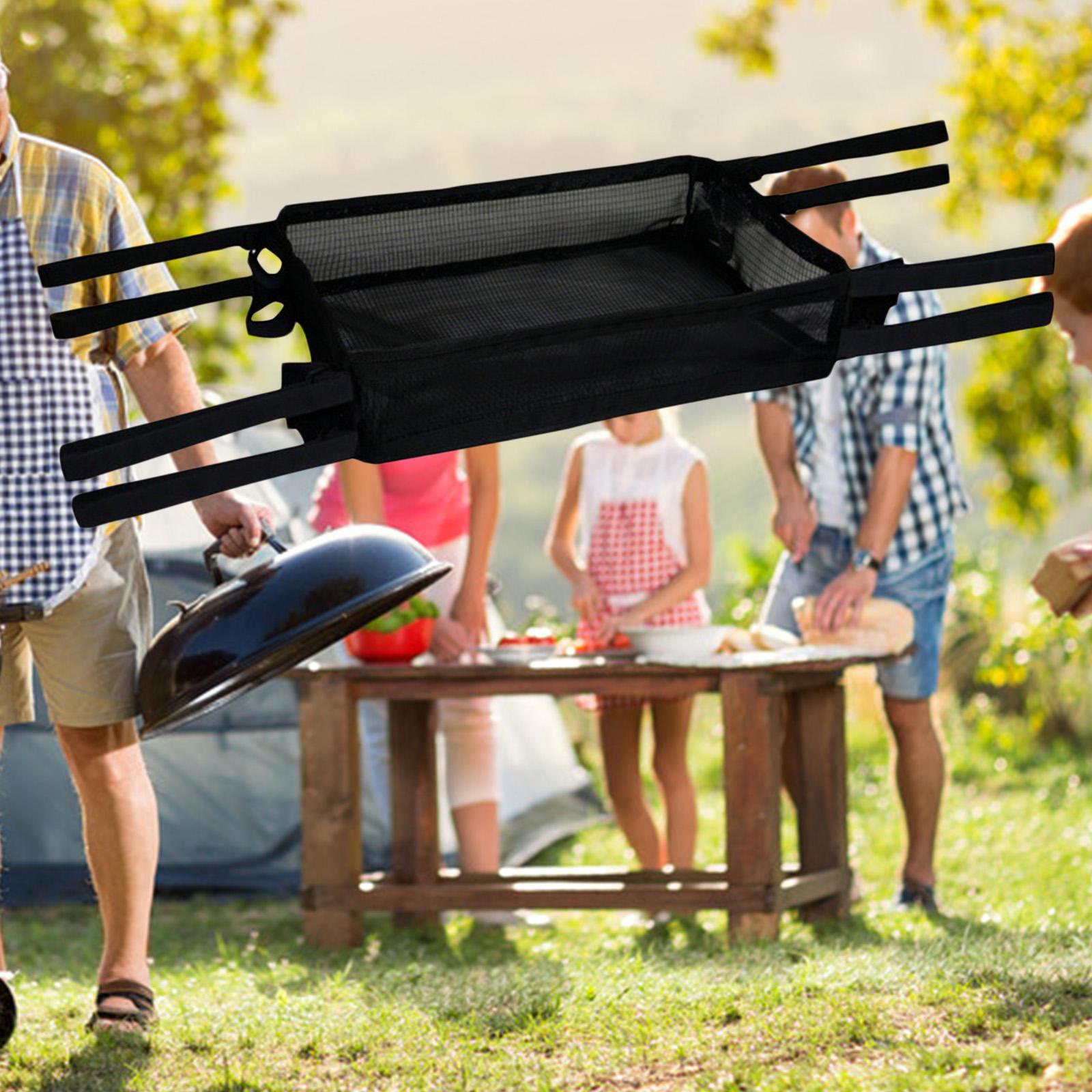 Outdoor Camping Table Storage Bag Mesh Pocket Breathable Pouch for Barbecue