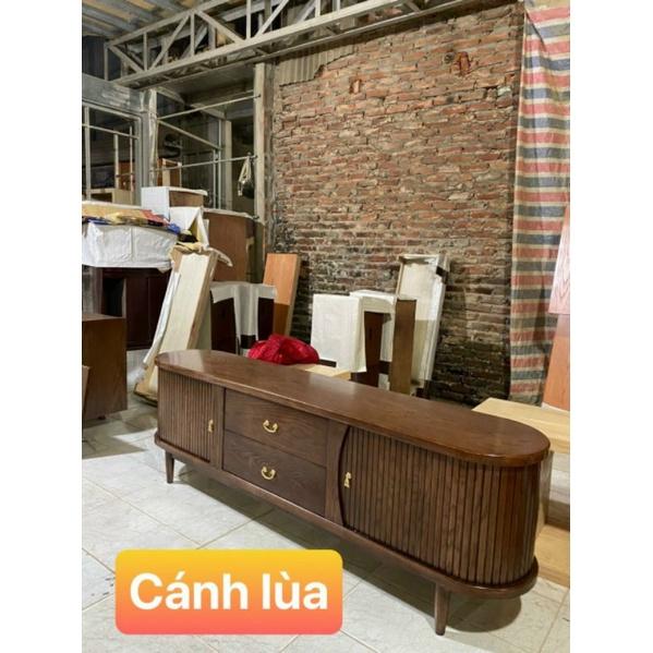 Kệ tivi cánh lùa gỗ sồi 1,8m