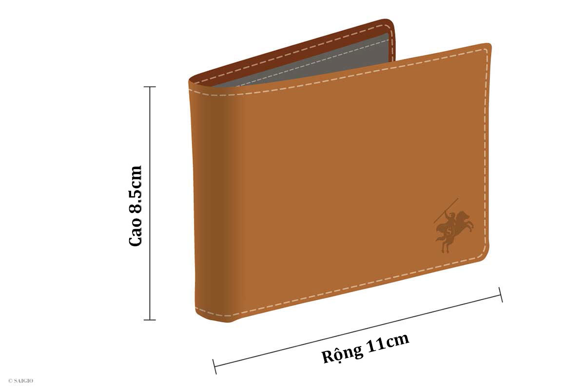 Ví Nam Nhỏ Gọn Cao Cấp HERITAGE, Da Bò Full Grain Siêu Bền Bỉ, Thiết Kế Đơn Giản, Dáng Ngang - Gập 2, Đựng Tiền và Thẻ ATM Tiện Dụng – Hàng Chính Hãng SAIGIO