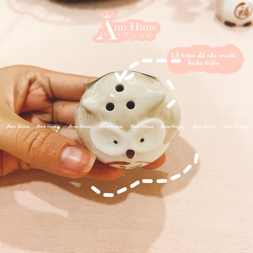Lọ Đựng Gia Vị Muối Tiêu & Đựng Tăm Bằng Sứ Nhập Khẩu Nhật Bản