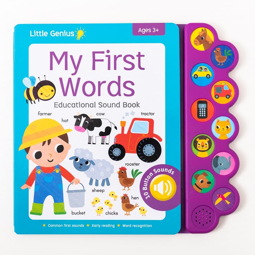 Little Genius My First Words Educational Sound Book - 10 Button Sound