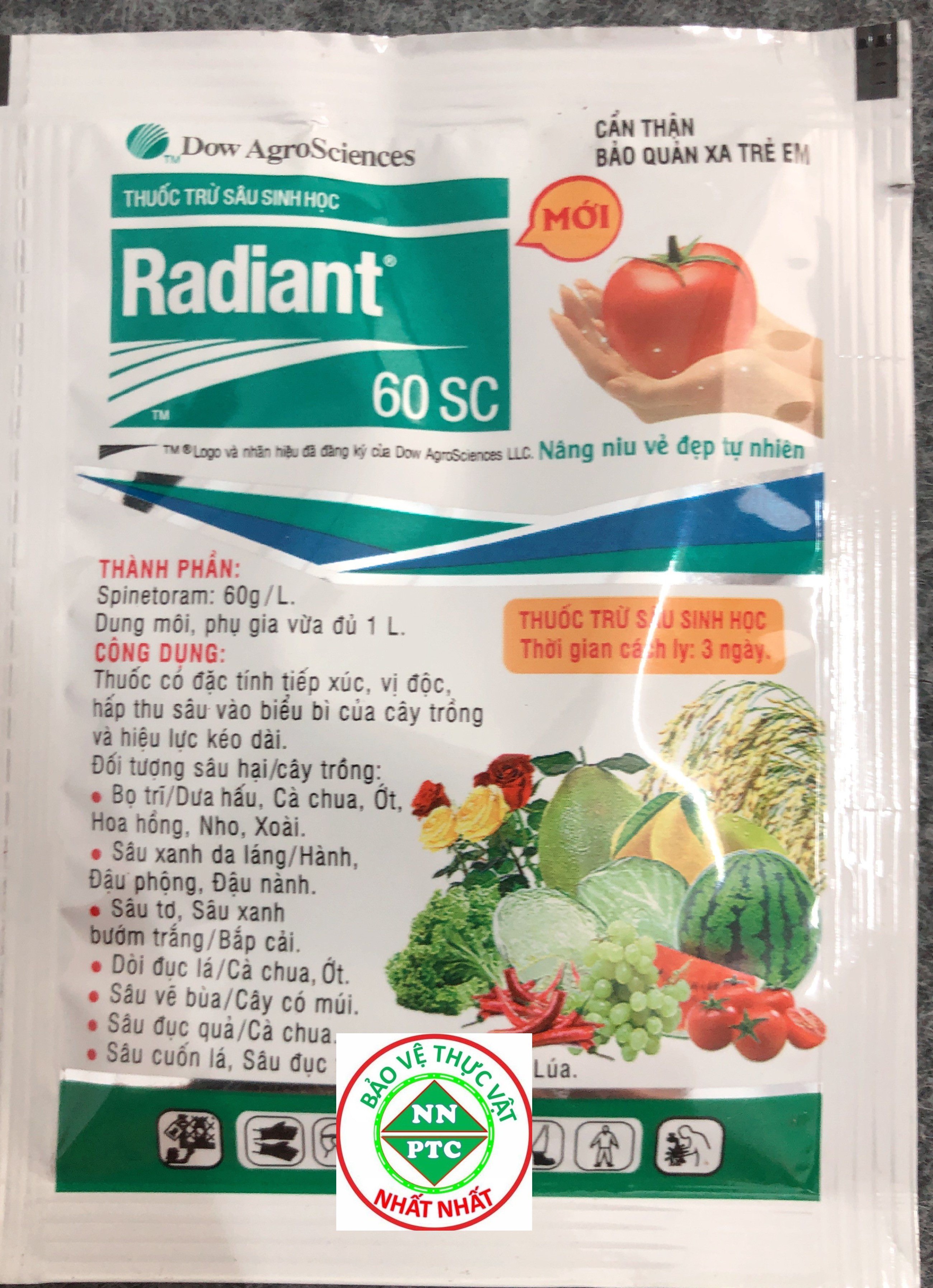 THUỐC TRỪ SÂU SINH HỌC RADIANT, THUỐC CÓ TÁC DỤNG TIẾP XÚC, VỊ ĐỘC THẤM SÂU VÀO CÂY TRỒNG DIỆT ĐƯỢC NHIỀU LOẠI CÔN TRÙNG HẠI CÂY TRỒNG, HOA KIỂNG, RAU MÀU, CÂY ĂN TRÁI