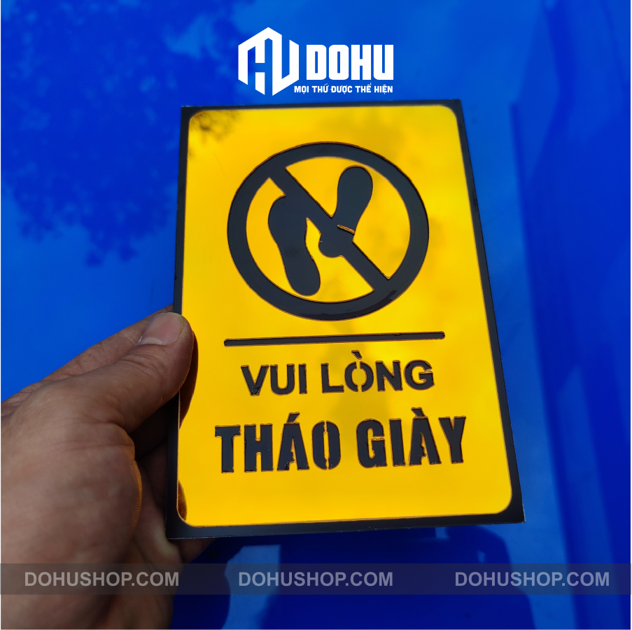 Bảng Gương Vàng Tháo Giày Dép DOHU31 - Sang trọng, hiện đại