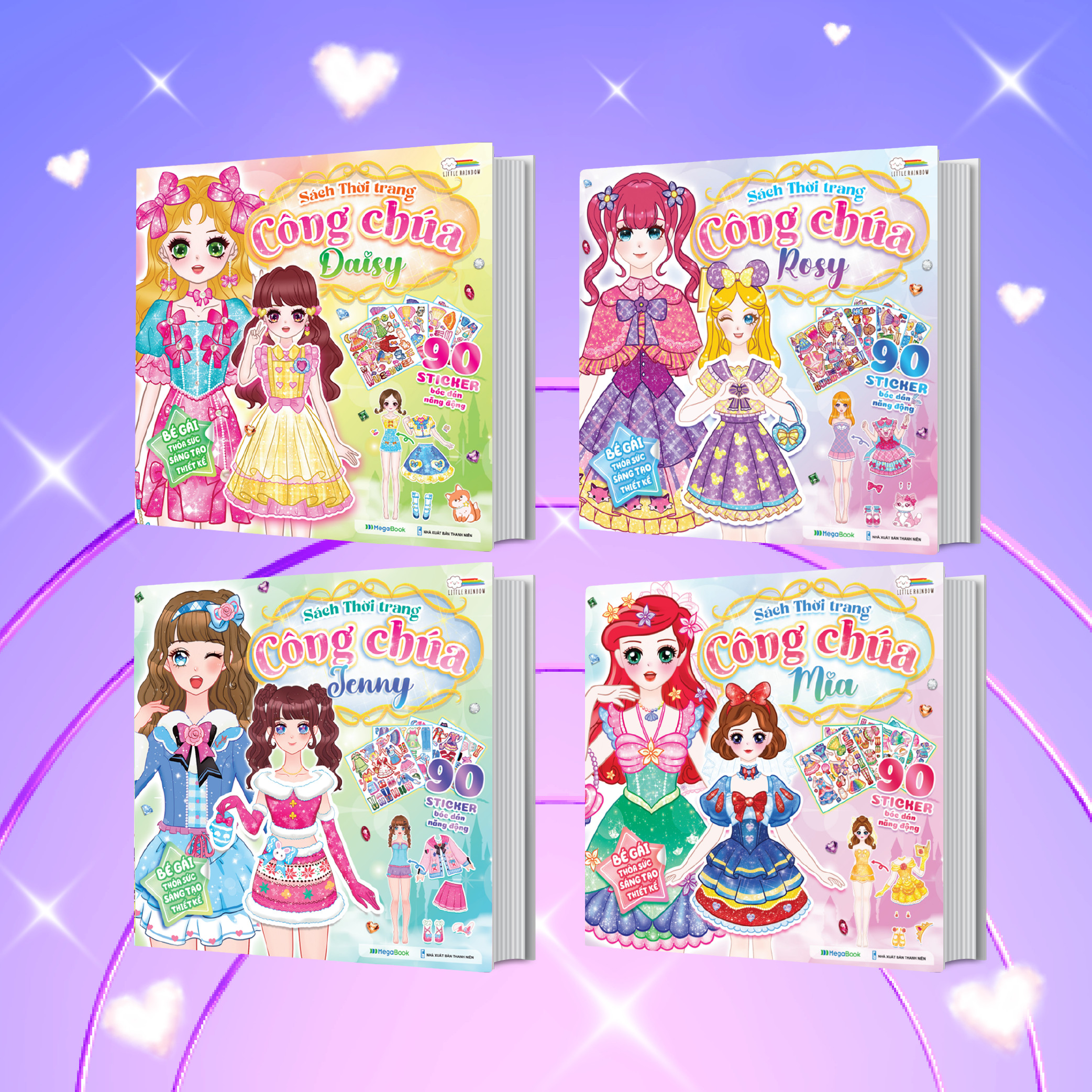 Combo Sách thời trang công chúa Daisy, Mia, Jenny, Rosy (4 Cuốn)