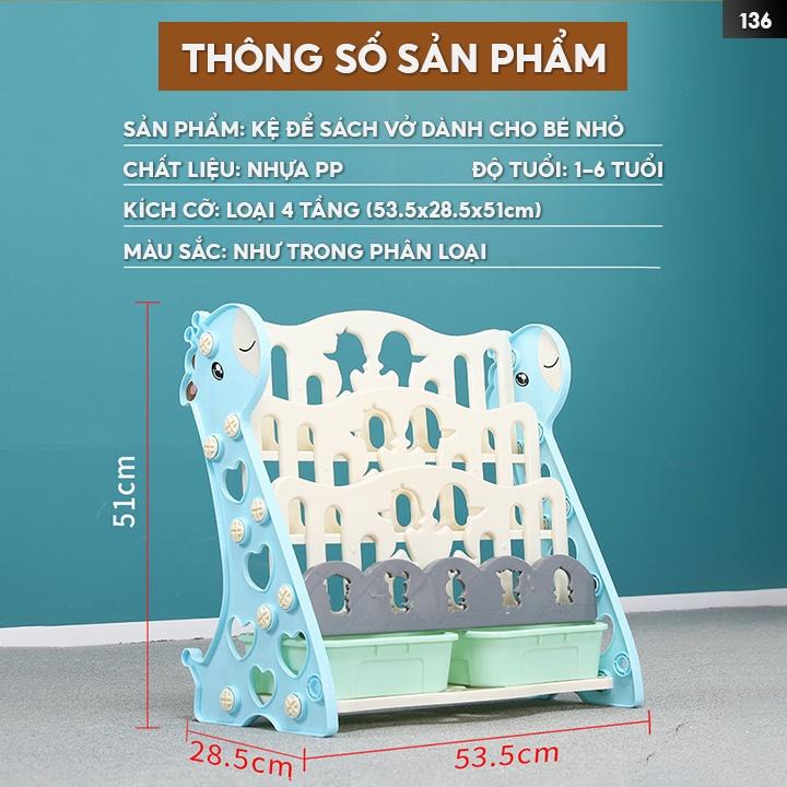 Kệ Để Sách Truyện Bằng Nhựa Dành Cho Trẻ Em Loại 3 Tầng 136