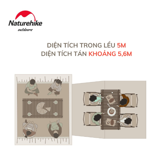 Lều cắm trại Village 5.0 lắp dựng nhanh thế hệ 2 NatureHike CNK2300ZP022