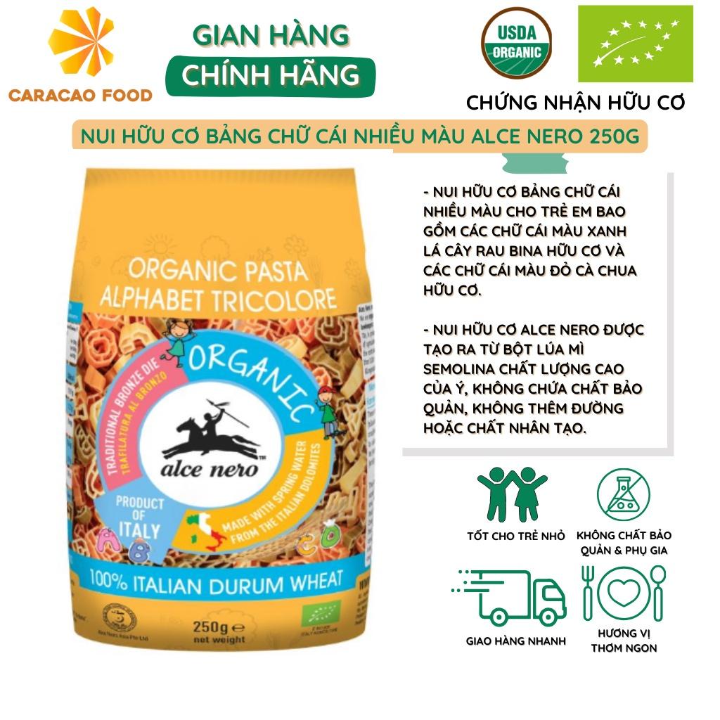 Nui hữu cơ bảng chữ cái nhiều màu Alce Nero 250g - Nui ăn dặm cho bé