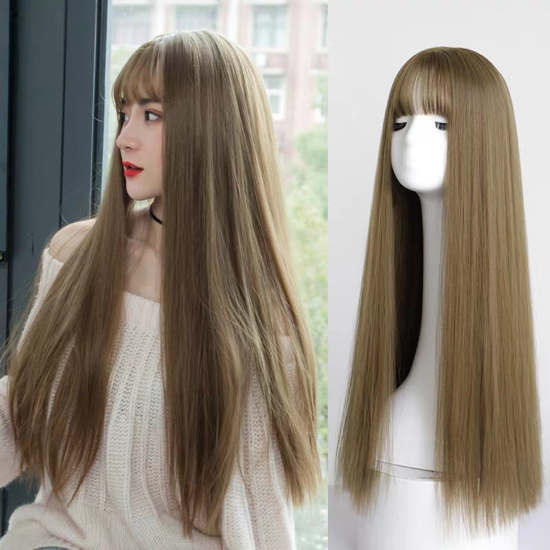 Tóc giả nguyên đầu thẳng dài kiểu Hàn Quốc siêu xinh có rãnh da đầu. Cam kết y hình, chịu được nhiệt, có thể bấm, uốn, duỗi, gội. Giống tóc thật 100%. Kèm theo lưới và lược