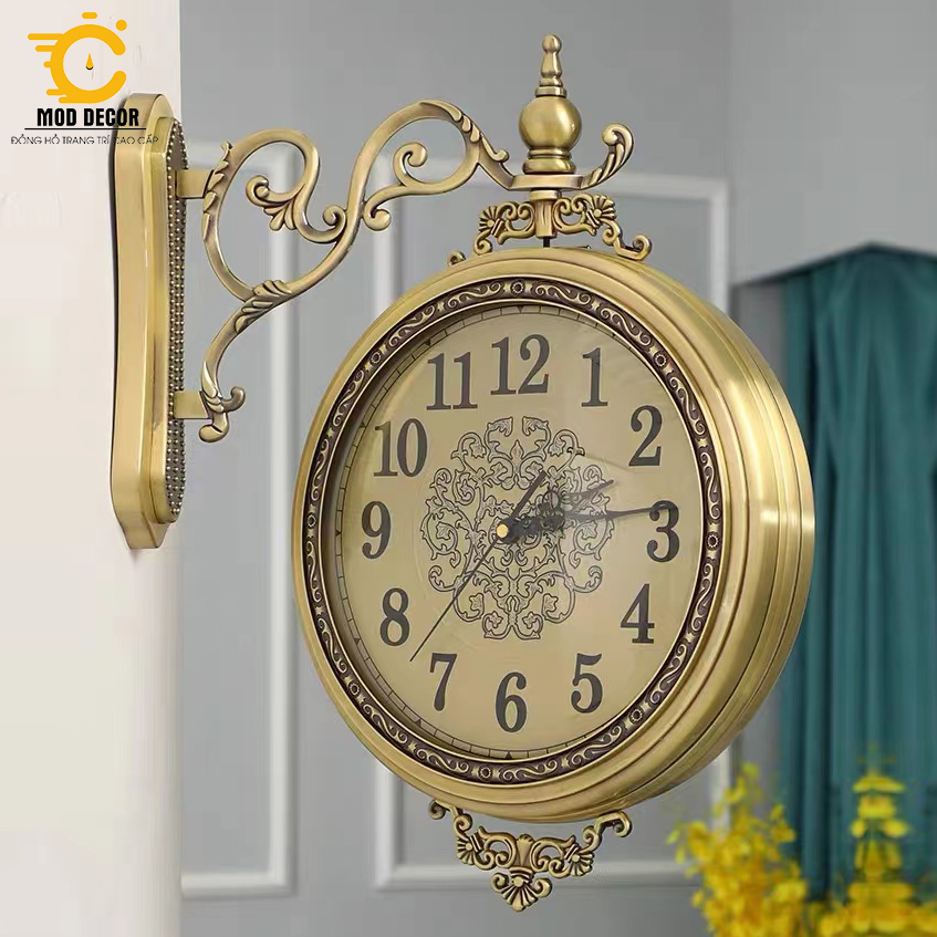 Đồng hồ treo tường 2 mặt Vương Miện Nữ hoàng cao cấp cực sang 16001