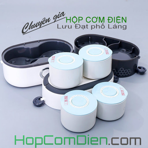 Hộp Cơm Cắm Điện Đa Năng Hấp, Nấu cho người đi làm - Hộp Cơm Bát Sứ 2 Tầng 4 Ngăn, Hàng Chính Hãng DORON