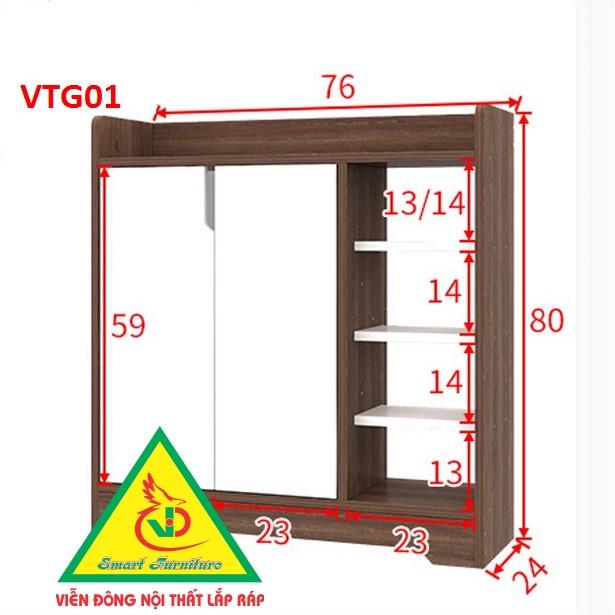 Tủ Giày Hiện Đại Nhiều Ngăn Để Giày, Tiết Kiệm Diện Tích VTG01- Nội thất lắp ráp Viendong Adv