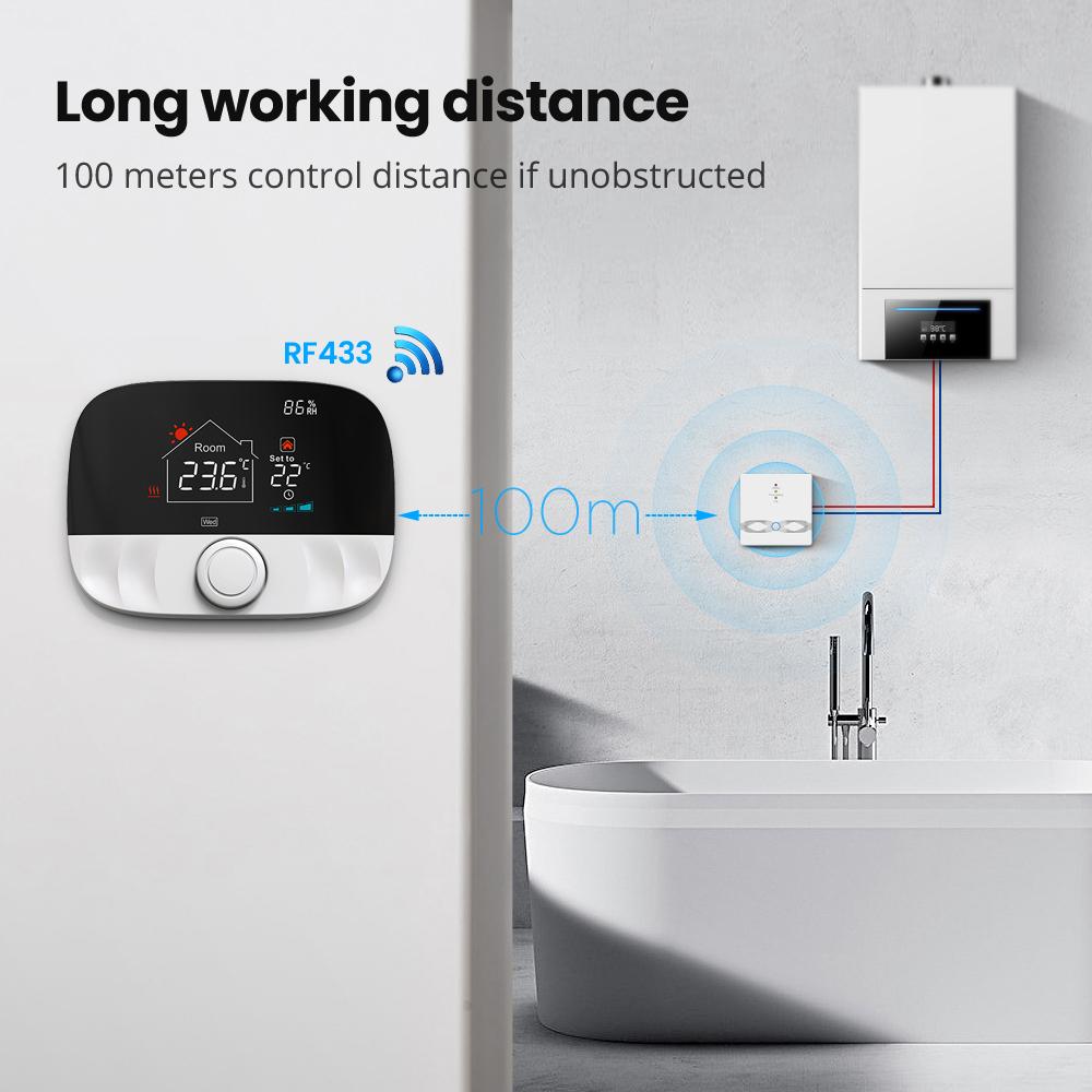 Tuya WIFI Temperature Controller Weekly Programmable Temperature Timing Setting Mobilephone Tuya SmartLife APP Remotely Control Compatible with Yandex Alice Amazon Alexa and Google Home for Voice Control