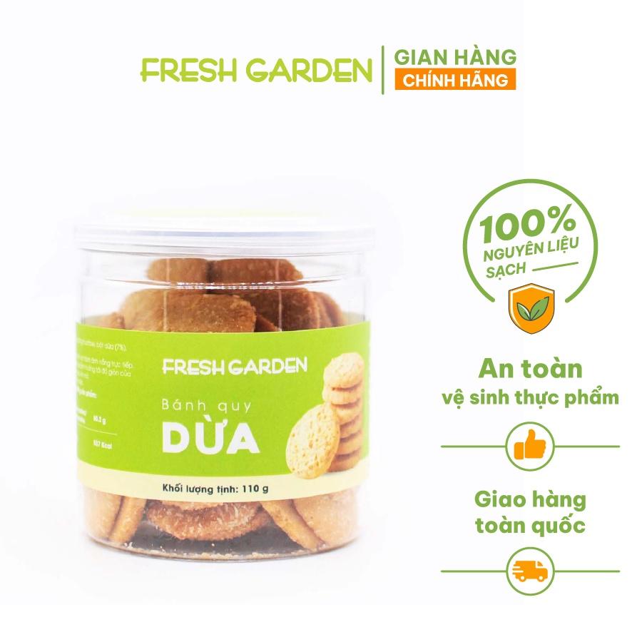 Bánh Quy Dừa Ăn Vặt FRESH GARDEN Vị Dừa Thơm Ngon 100% Nguyên Liệu Sạch Hộp 110G
