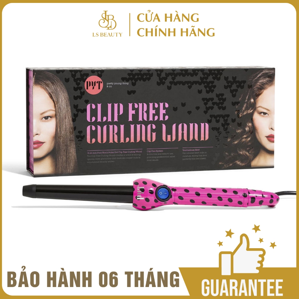 Máy uốn 25/18mm họa tiết chấm bi - Curler 25/18mm Pink polka dot PYT