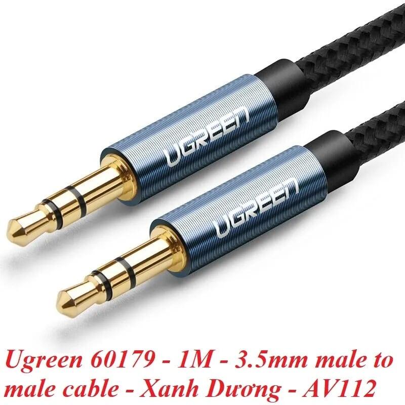 Ugreen UG60179AV112TK 1M màu Xanh Cáp âm thanh 2 đầu 3.5mm dương - HÀNG CHÍNH HÃNG