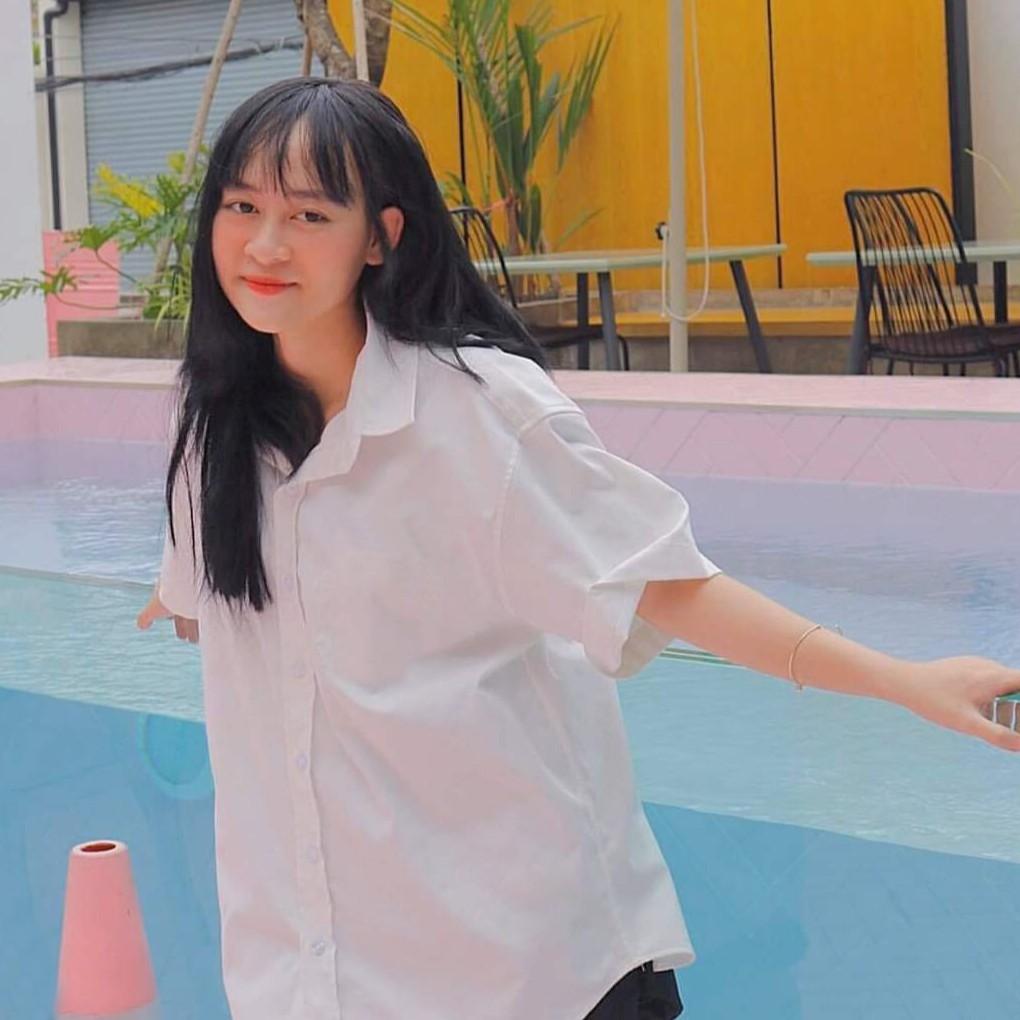 Áo sơ mi nữ SAM CLO cộc tay - tay ngắn đi học, thời trang học sinh, dáng ulzzang Hàn Quốc freesize form rộng TRẮNG TRƠN