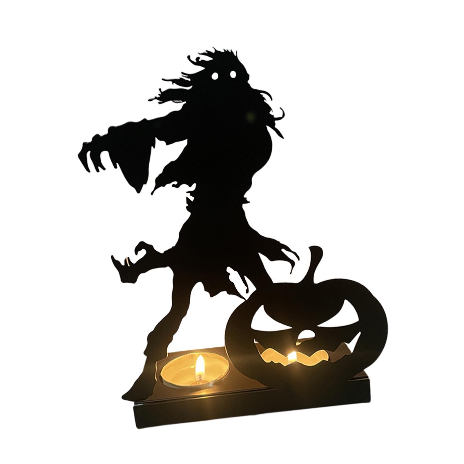 Halloween Tealight Holder Candle Holder Metal Candles Stand Halloween Candlestick Halloween Decorations for Party Festival Arrangement Props